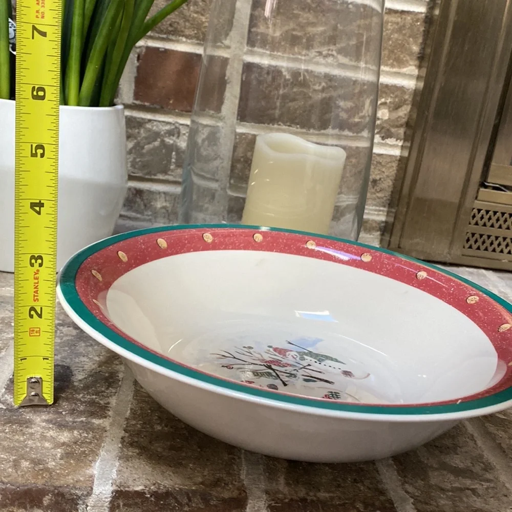 ROYAL SEASONS Serving Bowl Snowmen Stoneware - Picture 10 of 10